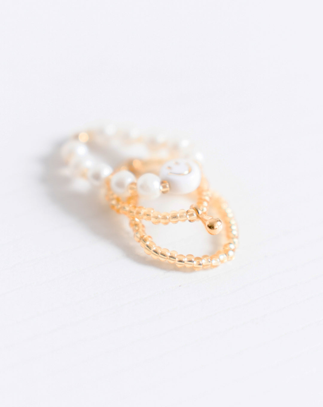 Anillos SET MINI X 3 - Happy Pearls Dorado