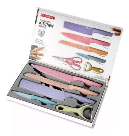 Set Cuchillos Cocina Profesionales Kit X6 Piezas